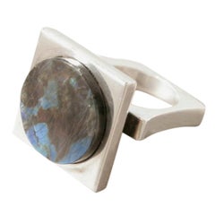 Vintage Georg Jensen Sterling Silver Ring with Labradorite No. 171(Size 6  3/4)