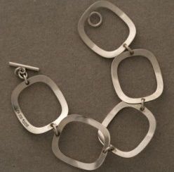 Georg Jensen modernist bracelet, no. 192B by Ibe Dahlquist, circa 1970's. Sterling silver with matching belt available.