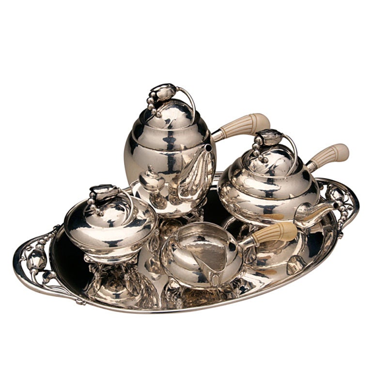 Jensen Very Rare "Baby Blossom" Coffee and Tea Set No. 2 at