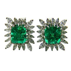 Emerald and Diamond Earrings