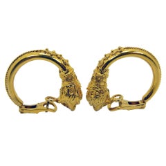 Zolotas Ancient Lion Design Hoops