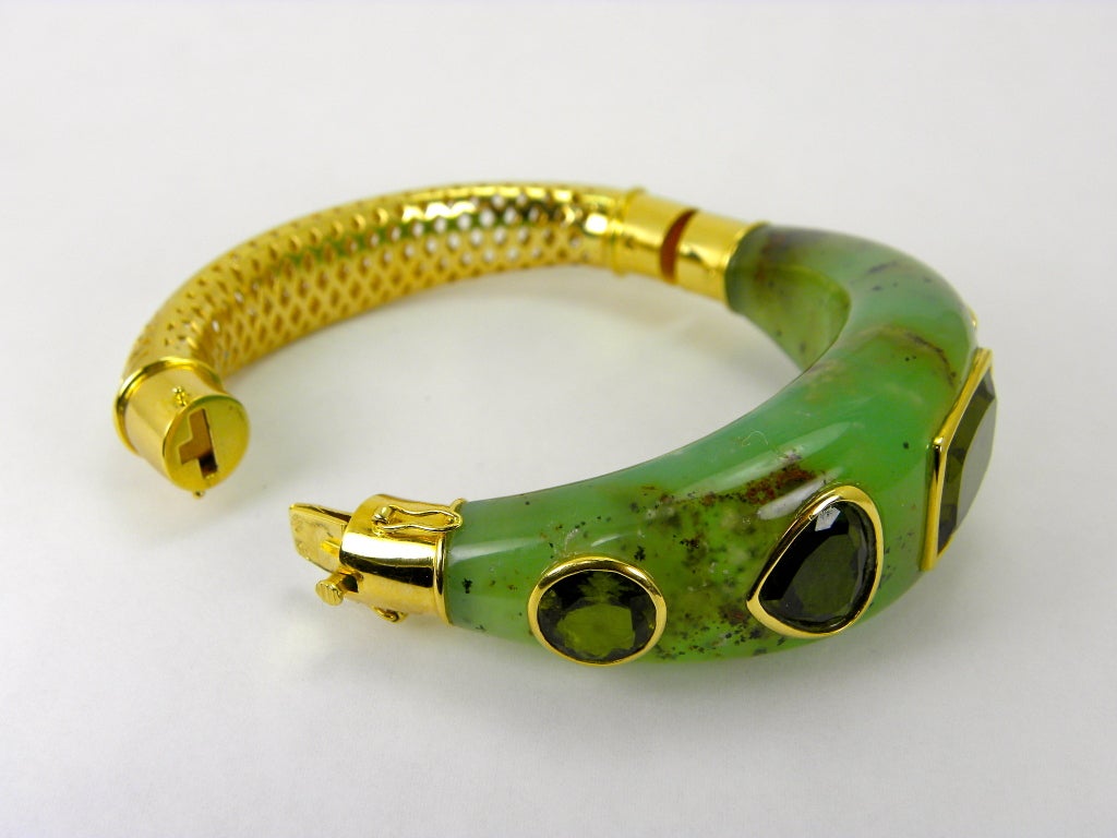 Jade and green tourmaline bracelet