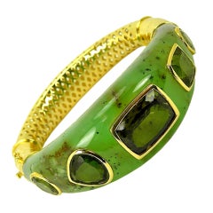 Jade and green tourmaline bracelet