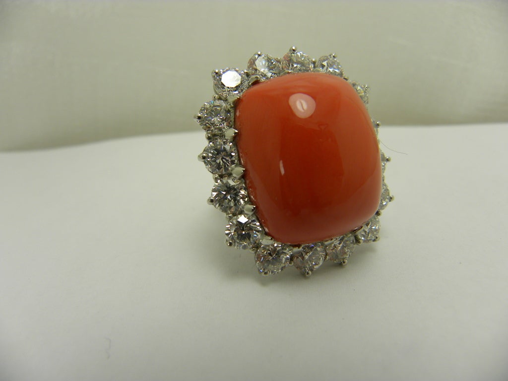 Oversized rare coral ring 1