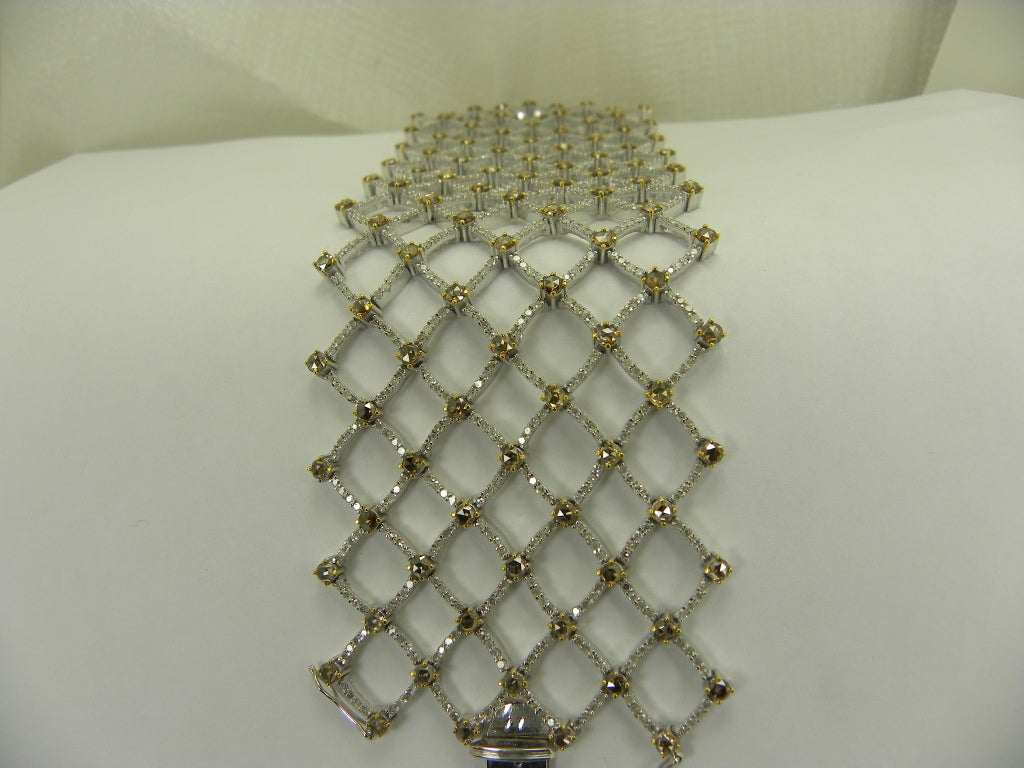 fabric like feel wide diamond bracelet