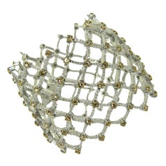 fabric like feel wide diamond bracelet