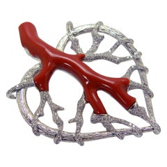 one of a kind coral brooch