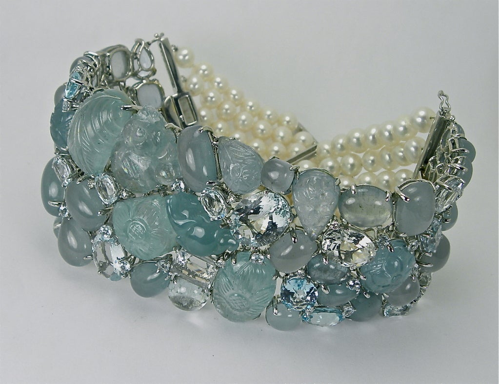 Women's Aquamarine bracelet/choker For Sale