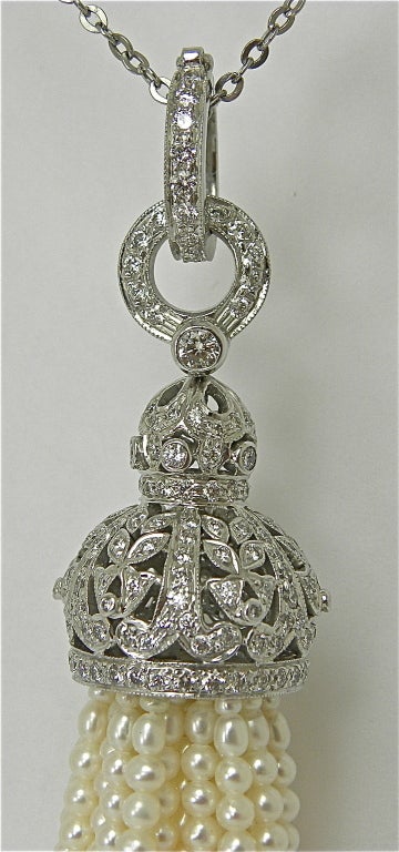 Silver Pearl & Diamond Tassels main image 0