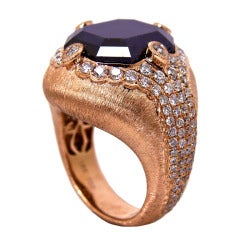 Modern Black and White Diamond Gold Ring