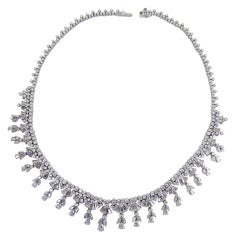 Classic Elegant Diamond Fringe Necklace