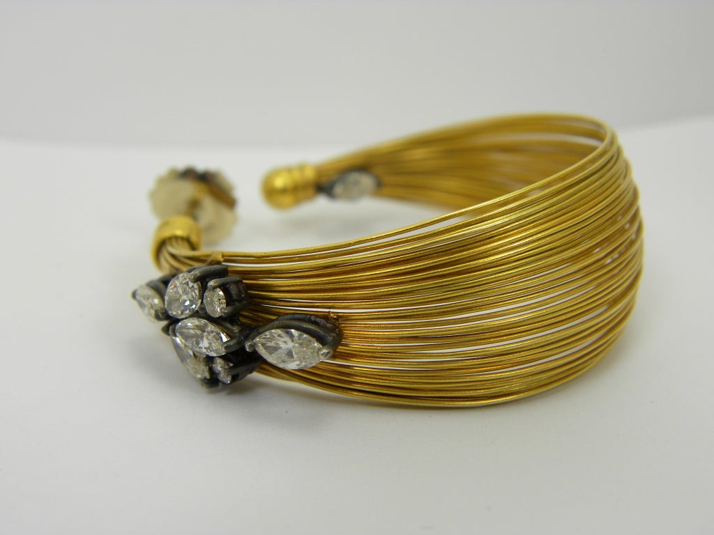 Handmade Wire and Diamond Hoops