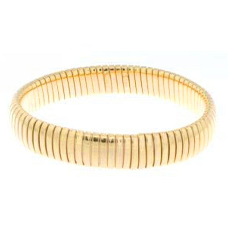 Vermeil Single Strand Tubogas Flex Bracelet For Sale