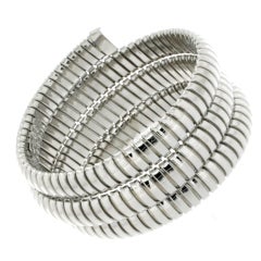 White Gold Vermeil Tubogas Coil Bracelet