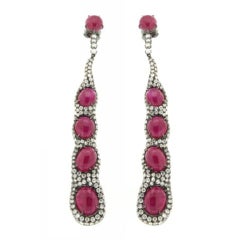 Ruby and Diamond Peapod Earring