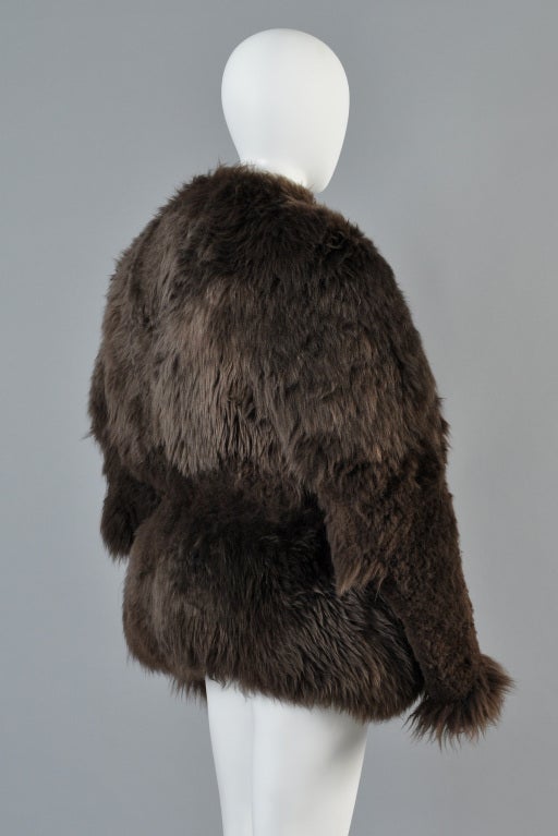 Early Rick Owens Sculpted Shearling Fur Coat 4