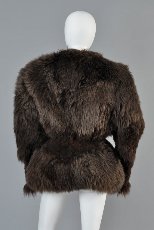 Early Rick Owens Sculpted Shearling Fur Coat 5