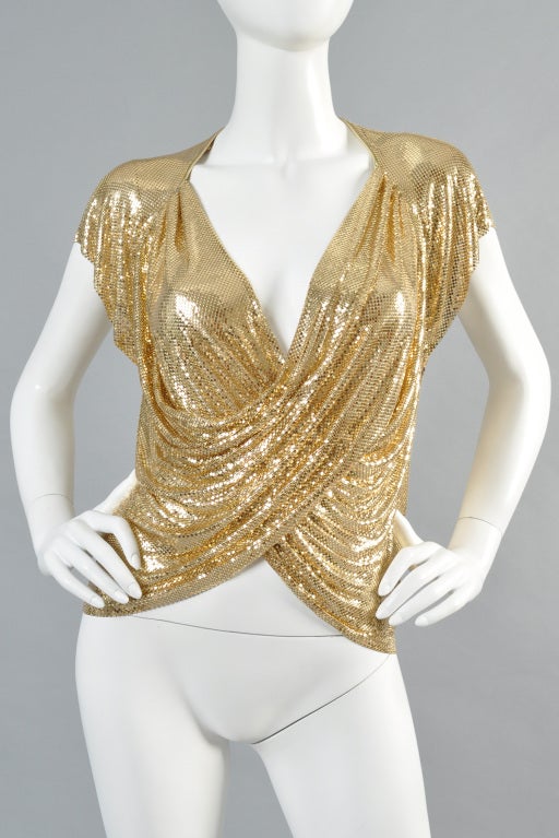 Women's Ferrara for Whiting & Davis 1970s Chain Mail Draped Top