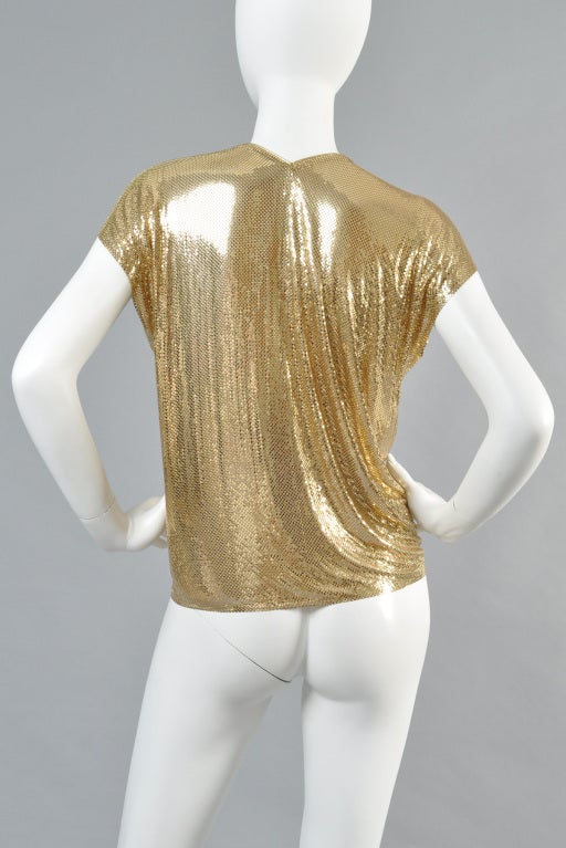 Ferrara for Whiting & Davis 1970s Chain Mail Draped Top 4