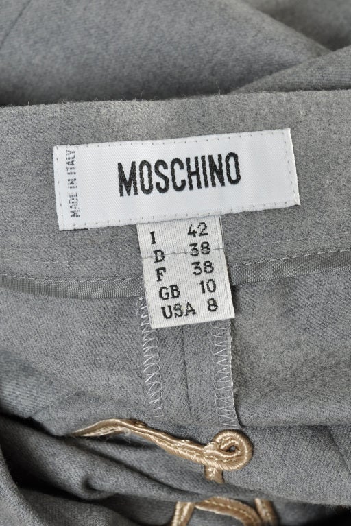 Moschino Military Band Embroidered Bell Pants For Sale 3