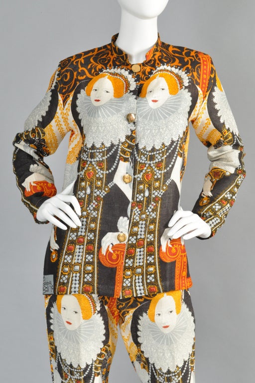 Women's Mark & Syrie 1985 Queen Elizabeth Linen Pantsuit