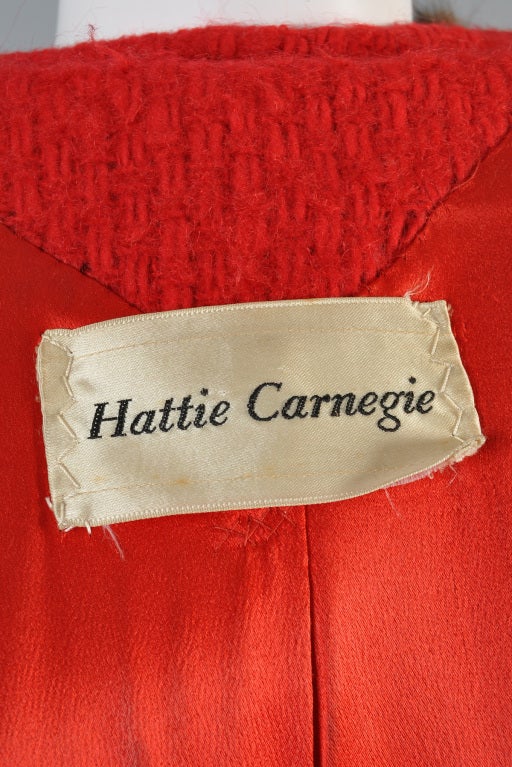 Hattie Carnegie 1950s Wool + Russian Sable Coat 6