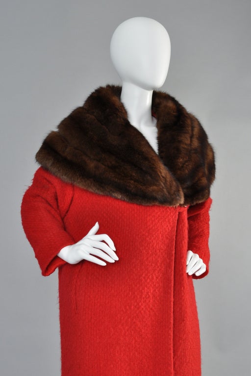 Hattie Carnegie 1950s Wool + Russian Sable Coat 2