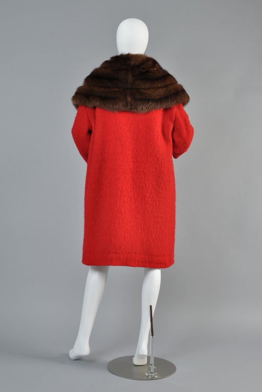 Hattie Carnegie 1950s Wool + Russian Sable Coat 4