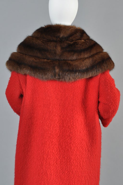 Hattie Carnegie 1950s Wool + Russian Sable Coat 5
