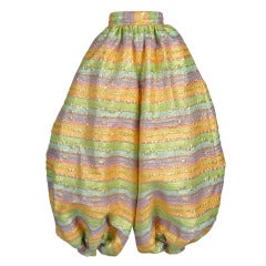 Adolfo 1960s Striped Brocade Balloon Pants