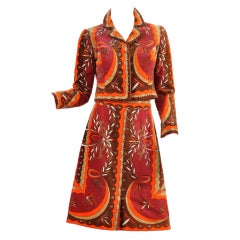 Pucci 1960s Velvet Skirt + Jacket Ensemble