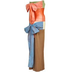Jean Paul Gaultier Colorblocked Gown with Bows