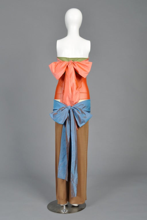 Jean Paul Gaultier Colorblocked Gown with Bows 5