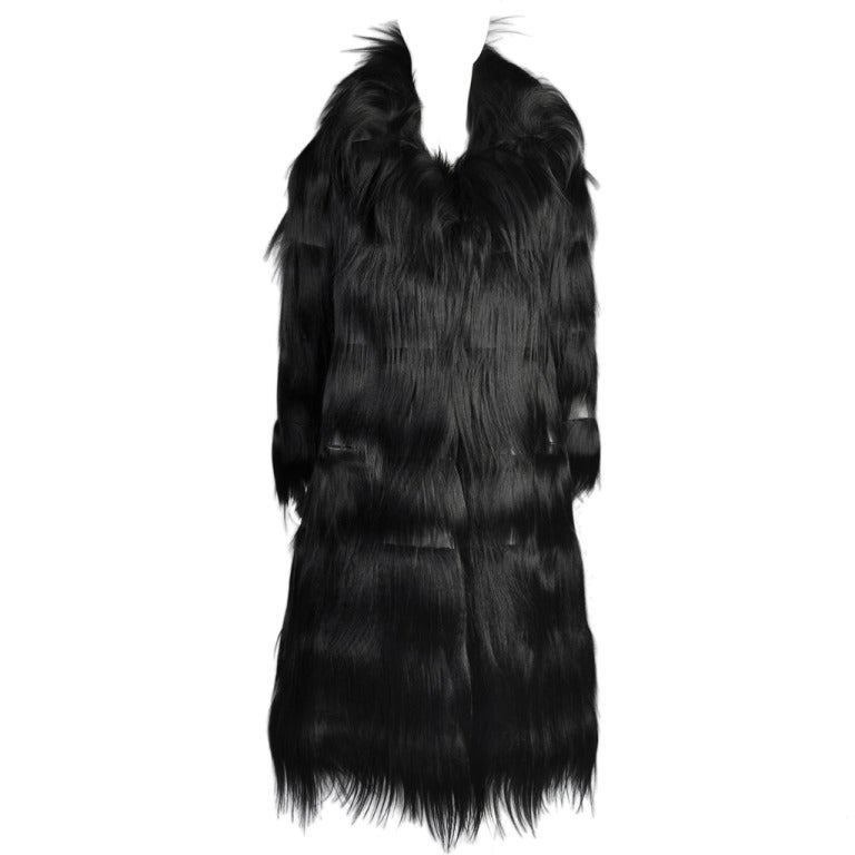 1970s Monkey Fur + Leather Coat