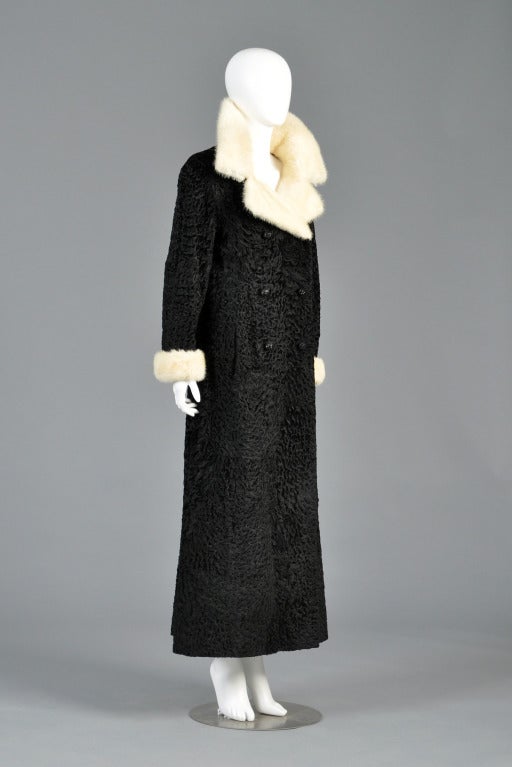 1960s Broadtail + Mink Fur Maxi Coat 2
