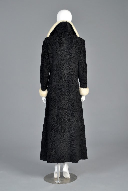1960s Broadtail + Mink Fur Maxi Coat 4