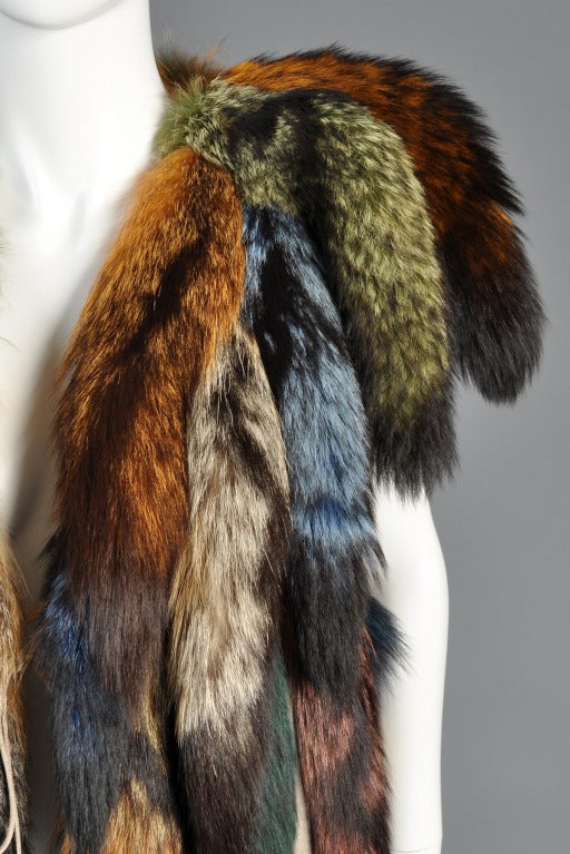 Women's Don Kline Rainbow Fox Tail Vest