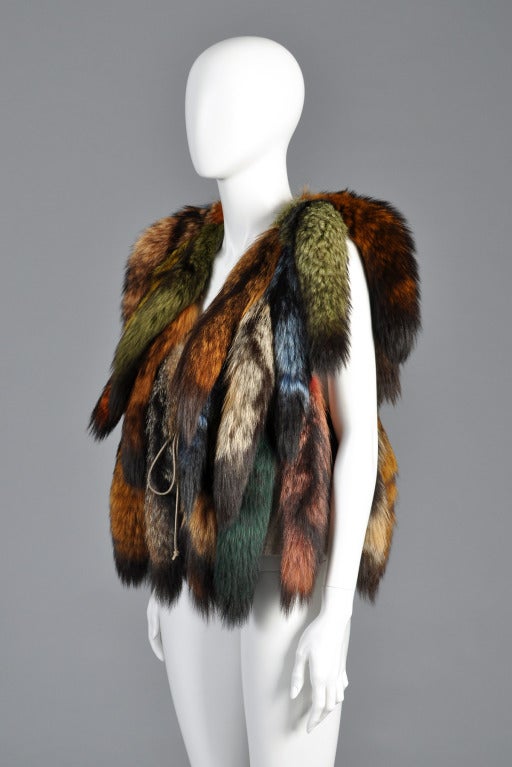 Don Kline Rainbow Fox Tail Vest 1