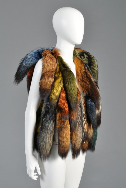 Don Kline Rainbow Fox Tail Vest 3