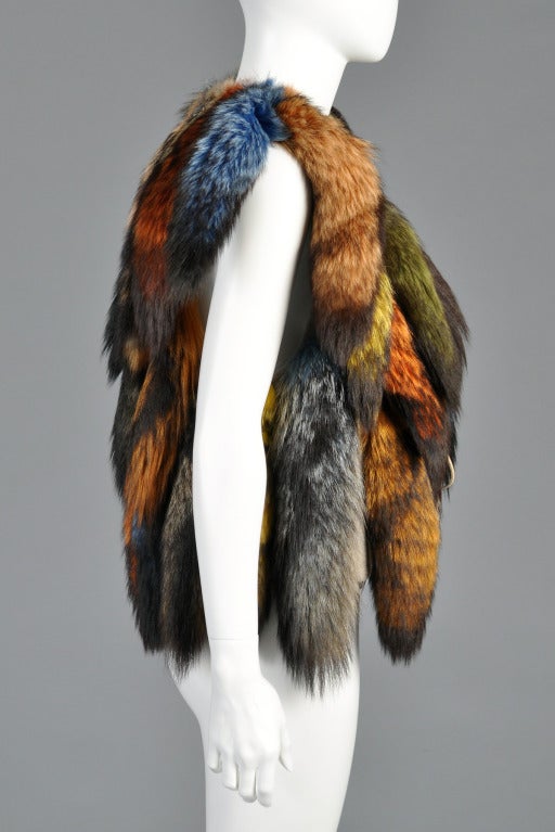 Don Kline Rainbow Fox Tail Vest 4
