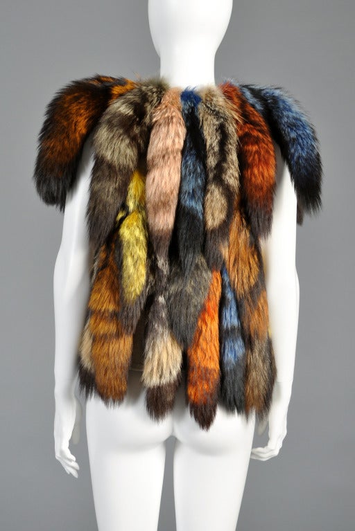 Don Kline Rainbow Fox Tail Vest 5