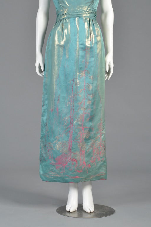 Women's Malcolm Starr 1960s Metallic Brocade Gown