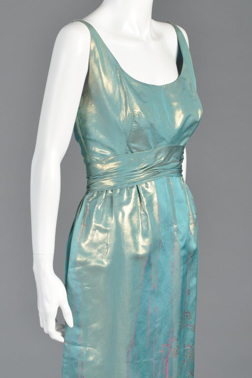 Malcolm Starr 1960s Metallic Brocade Gown 5