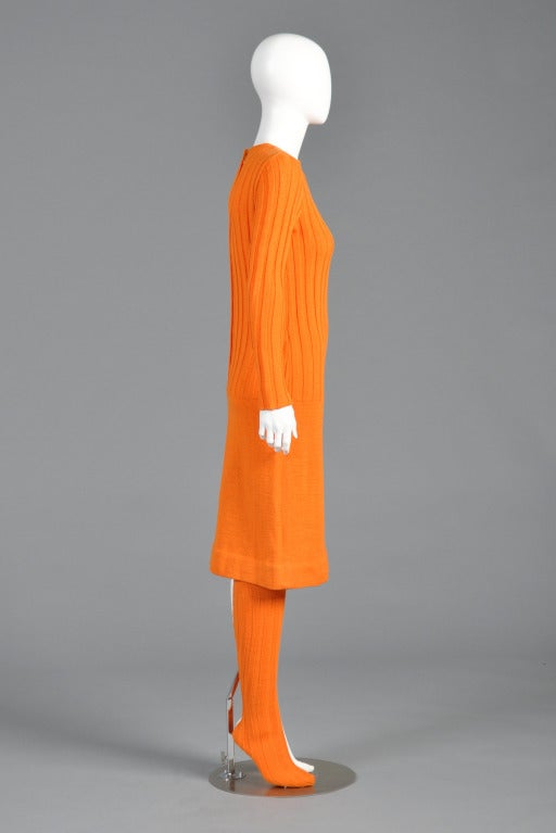 Rudi Gernreich 1960s Wool Dress + Stockings For Sale 3