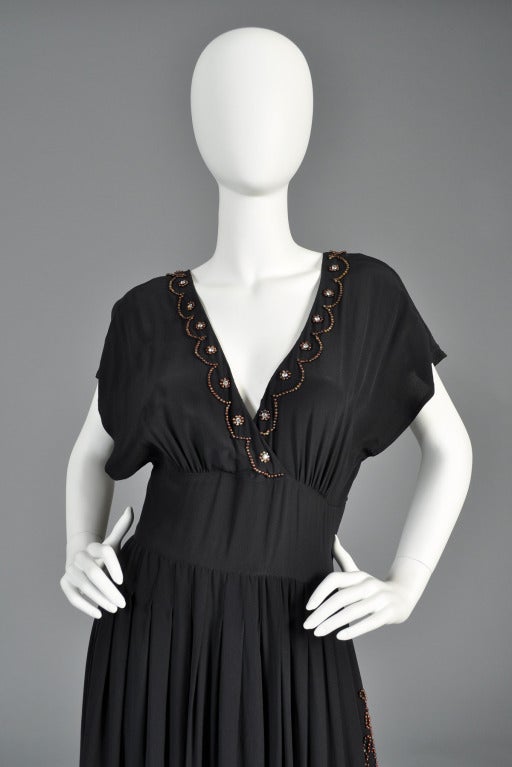 1970s Lagerfeld for Chloe Beaded Dress In Excellent Condition In Yucca Valley, CA