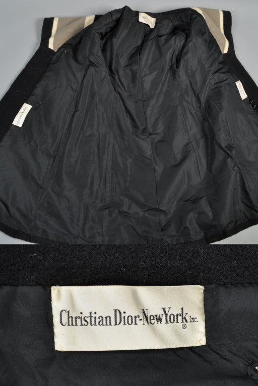 Christian Dior 1950s Wool Coat with Massive Caped Collar 6