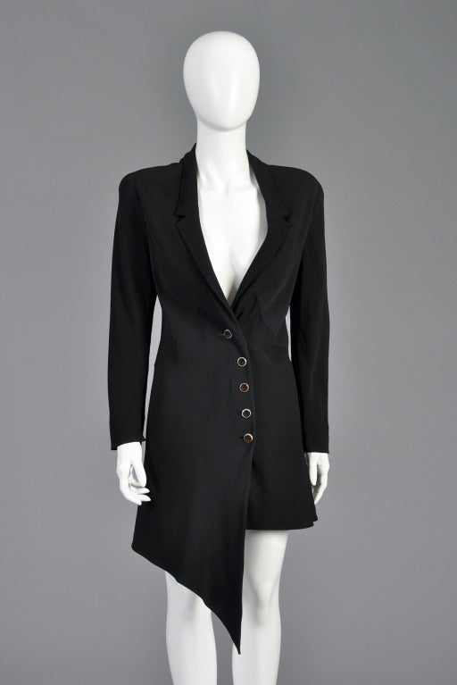 Black Karl Lagerfeld 1990s Asymmetrical Jacket Dress For Sale
