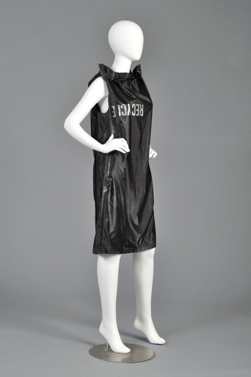 Rare Moschino LIFE Recycle Trash Bag Dress In Excellent Condition In Yucca Valley, CA