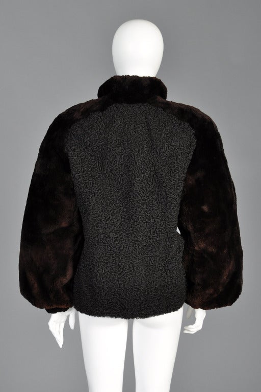 Givenchy Persian Lamb Coat with Sheared Beaver Sleeves 3