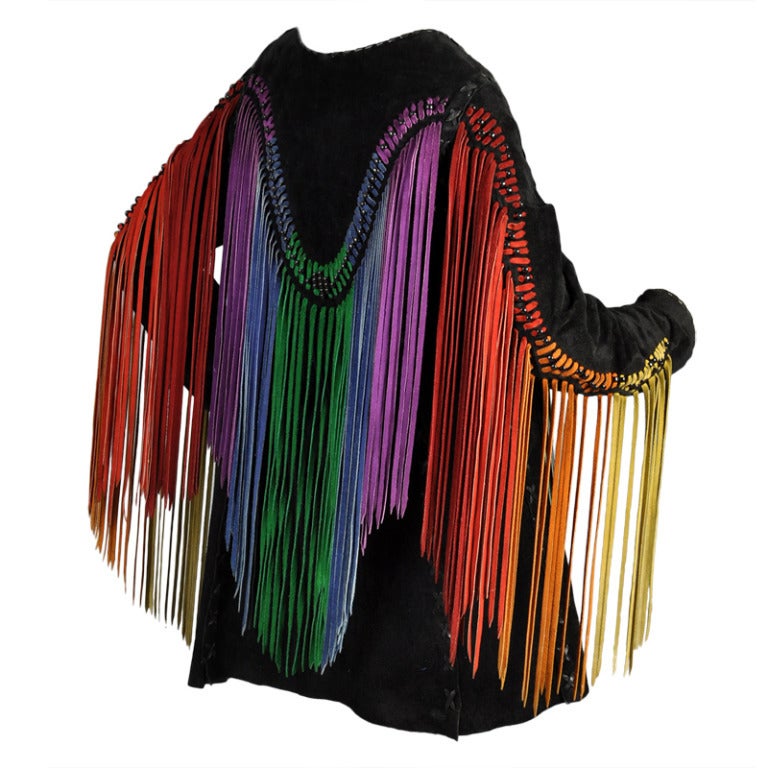 c. 1968 Suede Tunic w/ Rainbow Fringe + Political Provenance